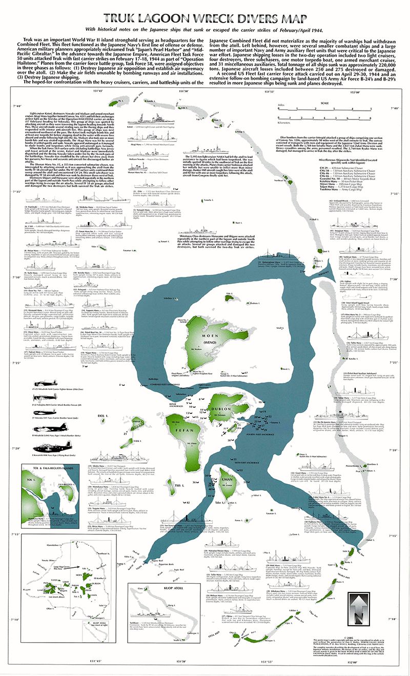 Truk Lagoon Wreck Divers Map